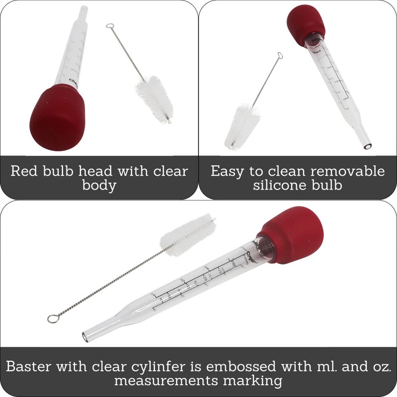 Mirro 10.5    Turkey Baster with Cleaning Brush Red, 10.5"", MIR-11313 - Image 2